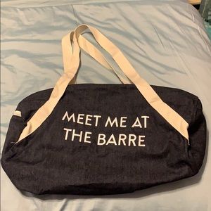 Meet me at the barre gym bag